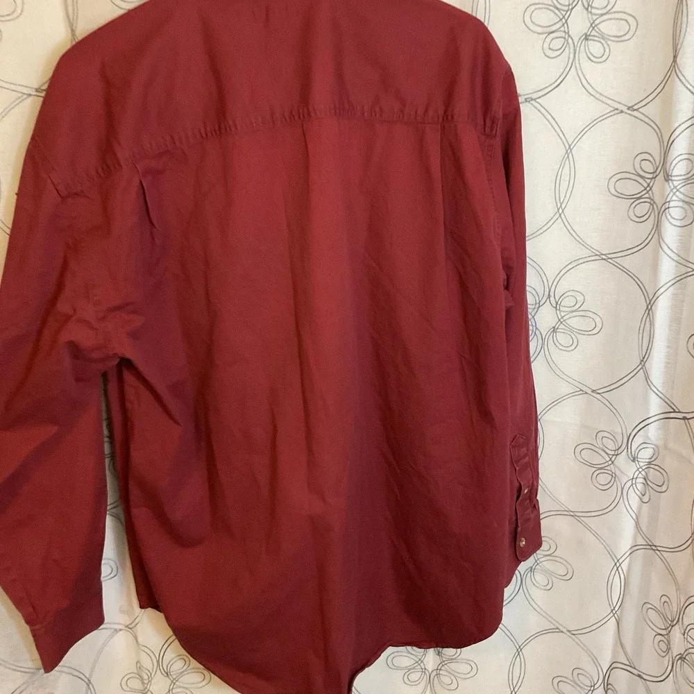 Men's bugle boy Co‎ Maroon long sleeve button up shirt size X-LARGE